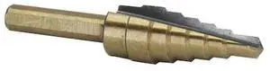 DRILL AMERICA STE2 No 2 HSS Black & Gold Step Drill Bit (3/16" - 1/2" by 1/16")