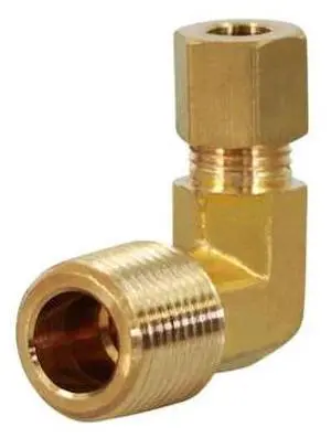 EVERFLOW C69R-1438-NL 1/4 O.D. COMP x 3/8 MIP Reducing 90 Degree Elbow Pipe