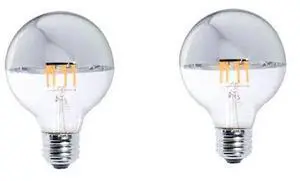 BULBRITE 861425 40W Equivalent Warm White Light G25 Dimmable LED Half Chrome