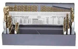 DRILL AMERICA DWD115J-CO-SET 115 Piece Cobalt Jobber Length Drill Bit Set,
