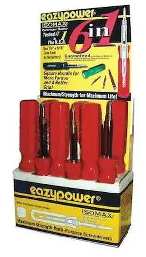 EAZYPOWER 88872 Screwdriver, 6 In 1, Red, PK12
