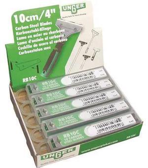 UNGER RB30C 4 in. Carbon Steel Blades Replacement Scraper, 10PK