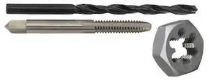 DRILL AMERICA HXPOUM14X1.5 m14 X 1.5 HSS Plug Tap, Hex Die and 12.50mm HSS