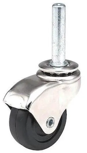 ZORO SELECT 31253 Swivel Stem Caster,Rubber,2 in.,75 lb.