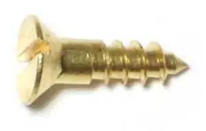 MIDWEST FASTENER 61642 Wood Screw, #6, 1/2 in, Plain Brass Oval Head Slotted