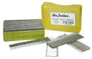 AIR LOCKER CN10AL Collated T-Nail, 1 in L, 14 ga, Galvanized, 1000 PK