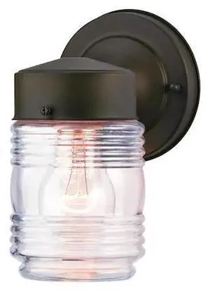 WESTINGHOUSE 6688200 One-Light Outdoor Wall Fixture ORB Clear Ribbed Glass