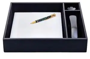 DACASSO AG-1040 Classic Black Leather Conference Room Organizer Tray