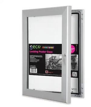 SECO LCASE8511 Locking Poster Case, 8.5" x 11", Silver