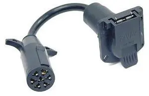 BUYERS PRODUCTS TC1077P 7-Way Round to 7-Way Flat Trailer Connector Adapter -