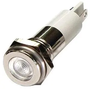 ZORO SELECT 24M097 Flat Indicator Light,White,12VDC