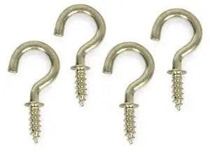ZORO SELECT 1WBH3 Cup Hook,Brass,Length 1/2 In,PK20