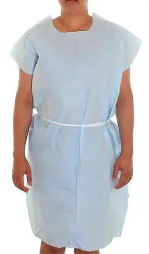 DEALMED 784082 Exam Gown 3 Ply T/P/T Universal, Blue, 50/Cs, 50PK