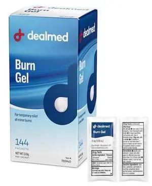 DEALMED 781940 First Aid Burn Gel .5G, 144/Bx