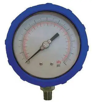 ZORO SELECT 4EFG5 Industrial Pressure Gauge, 0 to 160 psi, 4 in Dial, 1/4 in