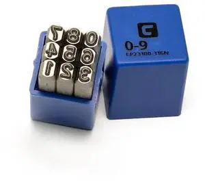 CAPRI TOOLS CP23100-316N Professional 3/16 in Number Stamp Set, 9 pcs