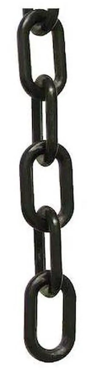 ZORO SELECT 51003-25 Plastic Chain, Black, 25 ft Length, Gloss