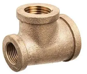 ZORO SELECT ZUSA-PF-10516 Dual Tee, Brass, 1 1/4 x 3/4 x 1 in,FNPT