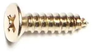 MIDWEST FASTENER 64131 Sheet Metal Screw, #10 x 3/4 in, Brass Plated Steel Flat