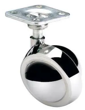 RICHELIEU 6701140 Ball Furniture Caster, Swivel Without Brake, with Plate,