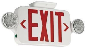 COMPASS CCRGB LED Exit Sign / Emergency Light Combo, Field Select Red/Green,