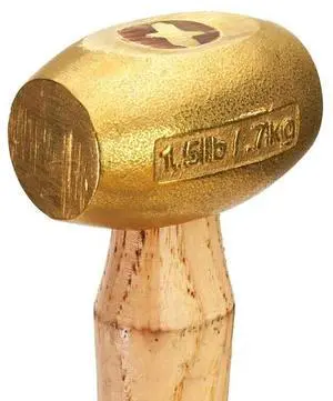 ABC HAMMERS ABC1.5BW 1.5 lb. Brass Hammer with 12.5" Wood Handle