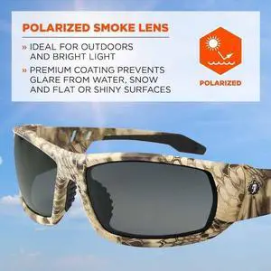 ERGODYNE ODIN-PZHI Odin, Safety Glasses Anti-Scratch, Smoke Lens