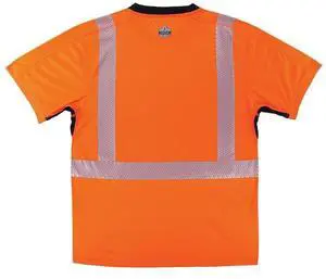 ERGODYNE 8283BK 3XL Orange Performance Hi-Vis T-Shirt Black Bottom
