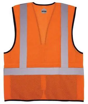 ERGODYNE 8210ZBK Hi-Vis Safety Vest w/Black Bottom 2XL, 3XL Class 2 U Back,