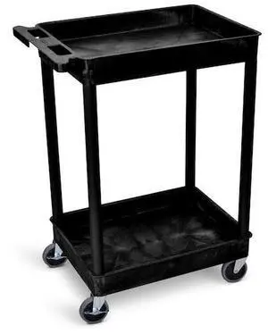 LUXOR STC11-B Tub Cart - Two Shelves - Black
