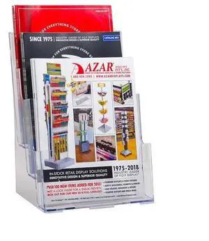 AZAR DISPLAYS 252378 Three-Tier Three-Pocket Letter Sized Brochure Holder