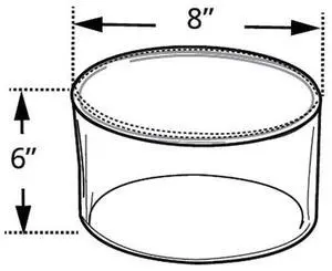 AZAR DISPLAYS 556805 8"W x 6"H Clear Acrylic Cylinder