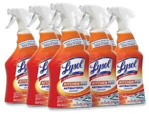 LYSOL 79556 Kitchen Cleaner, Trigger Spray Bottle, 22 oz, Citrus, 9 PK