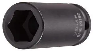 VEGA 22202 Impact Socket Long Length,3/8 Sq Dr 22mm