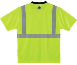 ERGODYNE 8289BK Short Sleeve Hi-Vis Black Bottom T-Shirt, Class 2, Polyester