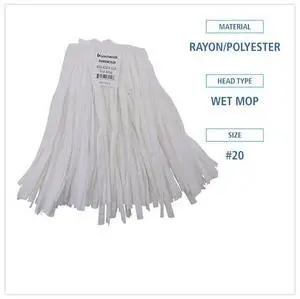 BOARDWALK BWKBW2020 Cut-End Wet Mop, White, Polyester/Rayon, PK12, BWKBW2020