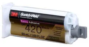 3M DP420 Acrylic Adhesive, DP420 Series, Black, Dual-Cartridge, 2:01 Mix Ratio,
