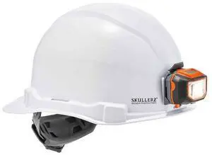ERGODYNE 8970-LED Hard Hat, 4-Point Point Ratchet, White