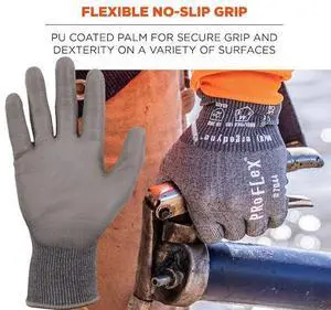 ERGODYNE 7044 ANSI A4 PU Coated CR Gloves, Gray, Size XXL, PR