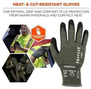 ERGODYNE 7042 ANSI A4 Nitrile Coated CR Gloves, Green, Size XL, PR