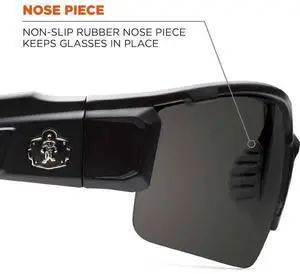 ERGODYNE DAGR-PZ DAGR-PZ, Safety Glasses Uncoated, G15 Lens, Black Frame,