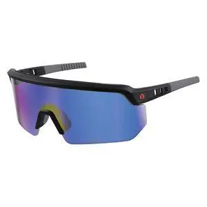 ERGODYNE AEGIR-MI AEGIR, Safety Glasses Blue Mirror Lens, Matte Black Frame