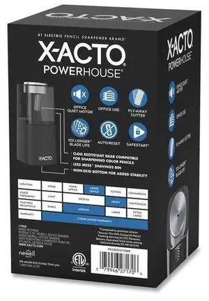 X-ACTO 1799X Powerhouse Electric Pencil Sharpener, AC-Power, 3 x 6.25 x 4.5,