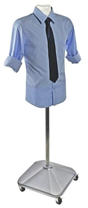 AZAR DISPLAYS 900500-WHT White Plastic Male Bust on Wheeled Plastic Base AZAR DISPLAYS 900500-WHT White Plastic Male Bust on Wheeled Plastic Base