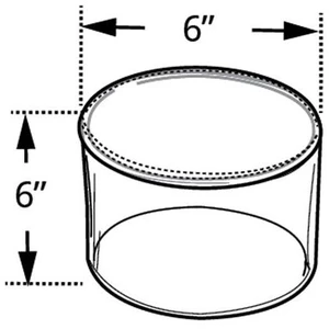 AZAR DISPLAYS 556605 6"W x 6"H Clear Acrylic Cylinder AZAR DISPLAYS 556605 6"W x 6"H Clear Acrylic Cylinder