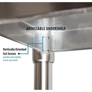 BK RESOURCES VTTR-3624 18 Gauge Stainless Steel Work Table With Undershelf 1.5" BK RESOURCES VTTR-3624 18 Gauge Stainless Steel Work Table With Undershelf 1.5"