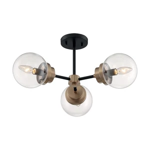 NUVO 60/7123 Fixture, Semi Flush, 3-Light, Incandescent, 60W, 120V, B10, NUVO 60/7123 Fixture, Semi Flush, 3-Light, Incandescent, 60W, 120V, B10,