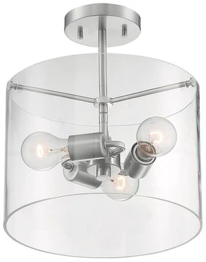 NUVO 60/7178 Fixture, Semi Flush, 3-Lght, Incandescent, 60W, 120V, A19, Medium NUVO 60/7178 Fixture, Semi Flush, 3-Lght, Incandescent, 60W, 120V, A19, Medium