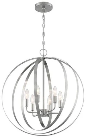 NUVO 60/7048 Fixture, Pendant, 6-Lght, Incandescent, 60W, 120V, B10, Candelabra NUVO 60/7048 Fixture, Pendant, 6-Lght, Incandescent, 60W, 120V, B10, Candelabra