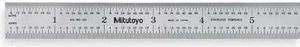 MITUTOYO 182-105 Steel Rule,Rigid,6In,32/64ths/0.5/1mm